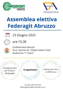 Federagit Confesercenti Abruzzo: Assemblea elettiva - 23 giugno dalle ore 15.30