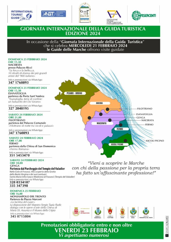 Comunciato stampa congiunto: Giornata Internazionale della Guida Turistica nelle MARCHE 2024