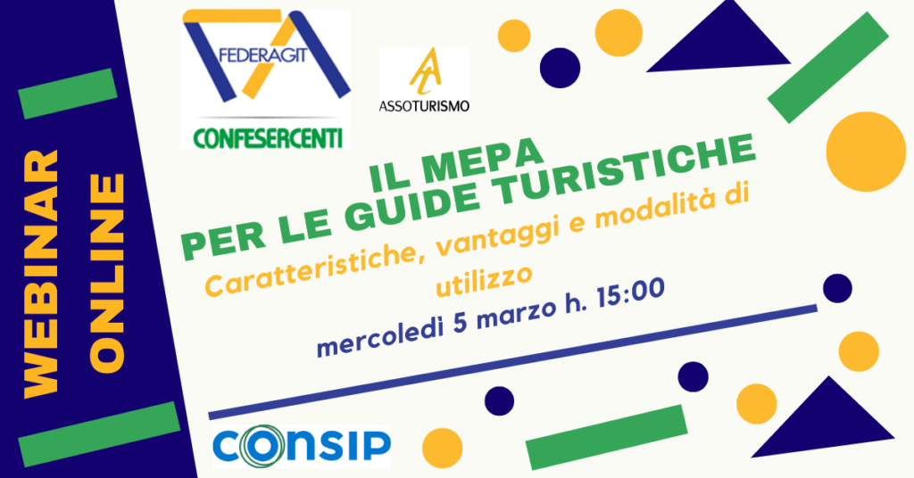 Federagit Confesercenti: "IL MEPA PER LA PROFESSIONE DI GUIDA TURISTICA" - webinar online - 5 marzo