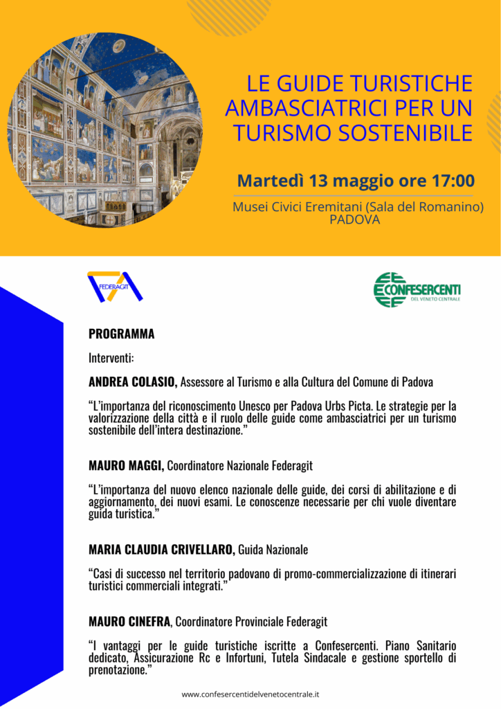 Federagit Padova: Le guide turistiche ambasciatrici per un turismo sostenibile" - incontro el 13.05.2025