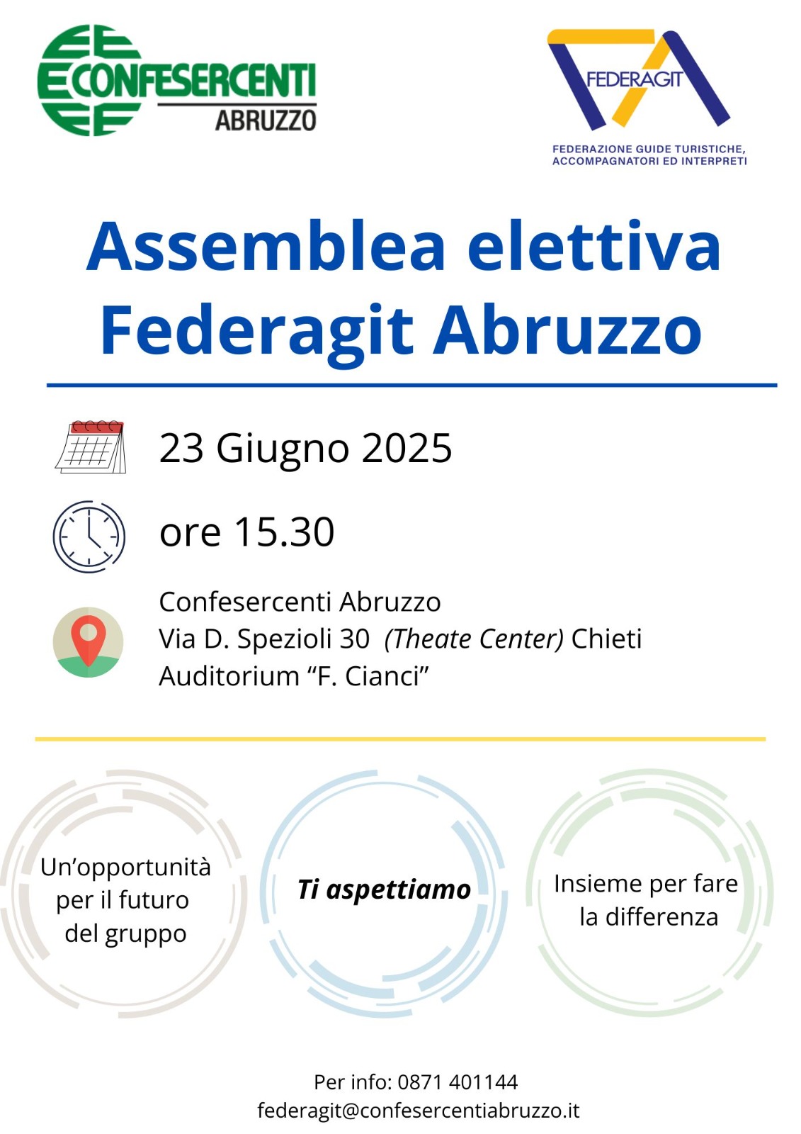 Federagit Confesercenti Abruzzo: Assemblea elettiva - 23 giugno dalle ore 15.30